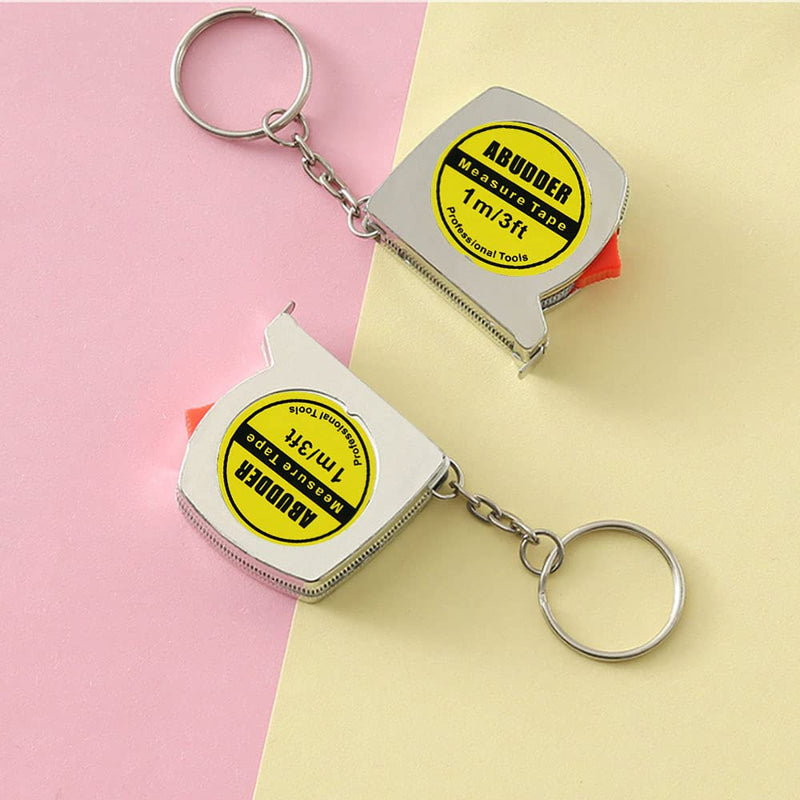 [Australia - AusPower] - 12 Pack Mini Tape Measures, Small Tape Measure Keychains Functional Retractable Measuing Tapes with Stable Slide Lock 
