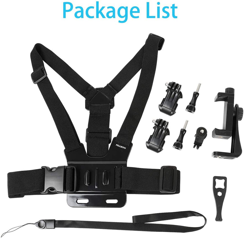 [Australia - AusPower] - Pellking Mobile Phone Chest Mount Harness Strap Holder Cell Phone Clip Action Camera POV for Samsung iPhone Plus etc 