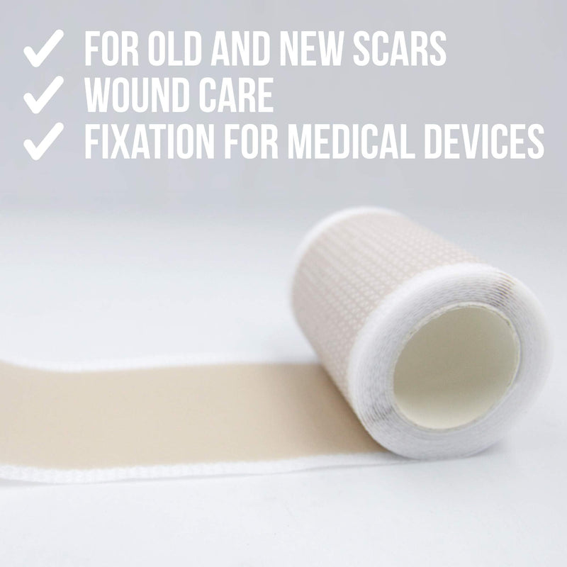 [Australia - AusPower] - JJ CARE Soft Silicone Tape, 1.6” x 60” Flexible Silicone Scar Tape, Medical Grade Silicone Strips for Scars, Washable & Reusable Scar Tape for Surgical Scars, Latex-Free Scar Tape 