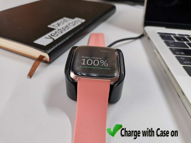 [Australia - AusPower] - 2Pack Compatible with Fitbit Versa Charger,Versa Special Edition Charger, Replacement Charging Cradle Dock Stand Cable and 2pcs TPU Case Protector for Smart Watch 2packs Charging Docks Add 2Packs TPU Case 