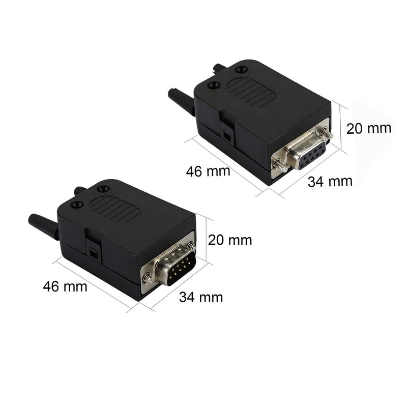 [Australia - AusPower] - Avanexpress DB9 Connector to Wiring Terminal RS232 Serial Port Breakout Board Solder-Free (Male Adapter with Case x1, Female Adapter with Case x1) 