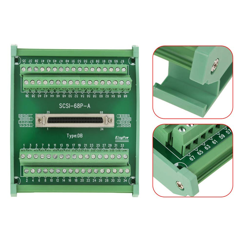 [Australia - AusPower] - SCSI68 68-pin DB Type Female Connector Breakout Board Terminal Module Connector Terminal Block Brass 48V 1A 