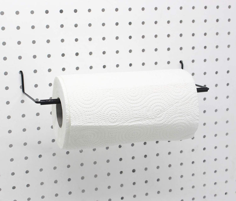 [Australia - AusPower] - Paper Towel Holder for Pegboard, Extendable, Fit Any Standard Pegboard, Pegboard Organization Accessory Hook for Workshop, Garage, Kitchen, Laundry Room, Bathroom 2 Packs, Black (2 PCS) 