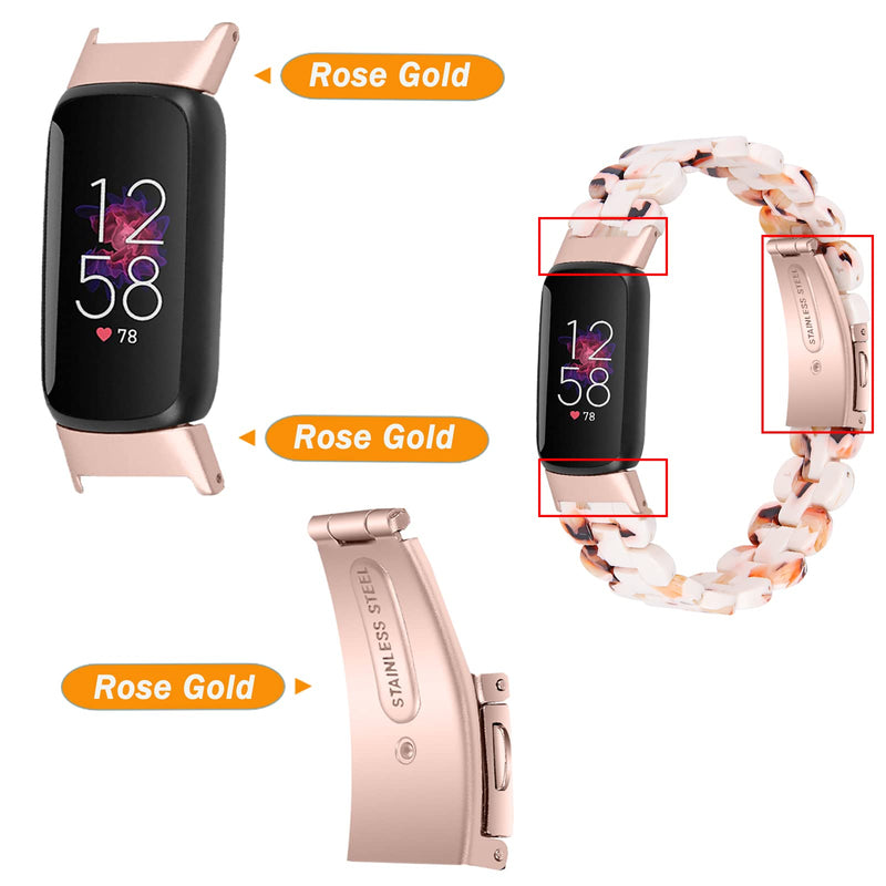 [Australia - AusPower] - NINKI Compatible with Fitbit Luxe Band Resin Lightweight Smooth Replacement Luxe Band for Women Luxe Fitbit Bands Bracelet Strap Wrist Band for Fitbit Luxe for Men(Leopard) Nougat normal 