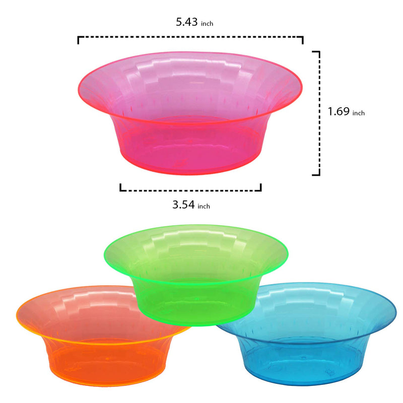 [Australia - AusPower] - Party Essentials Salad/Snack Bowls, Hard Plastic, 10 oz, Assorted Neon 