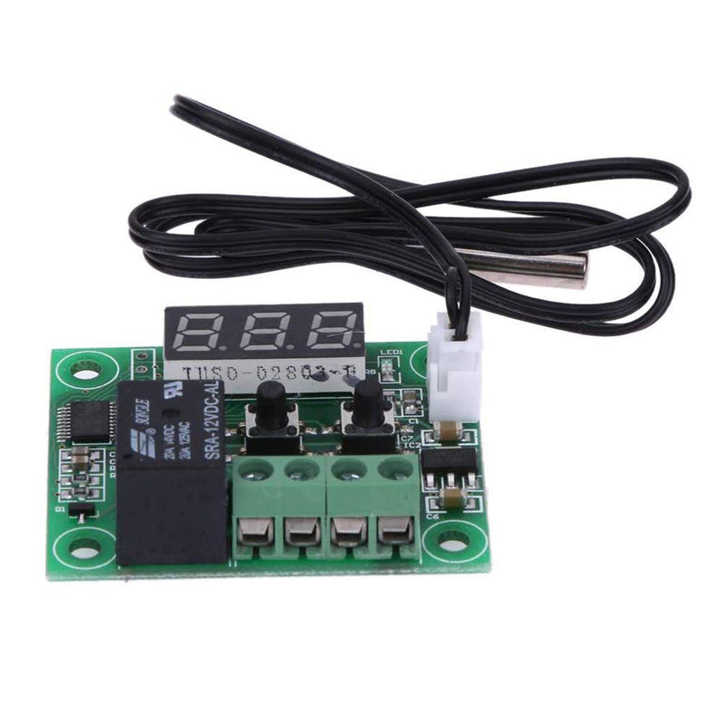[Australia - AusPower] - FainWan 2pcs W1209 12V DC Digital Temperature Controller Board Micro Thermostat -50-110°C Electronic Module Switch with 10A One-Channel Relay and Waterproof Compatible with Ar-duino Rasp-Berry Pi 