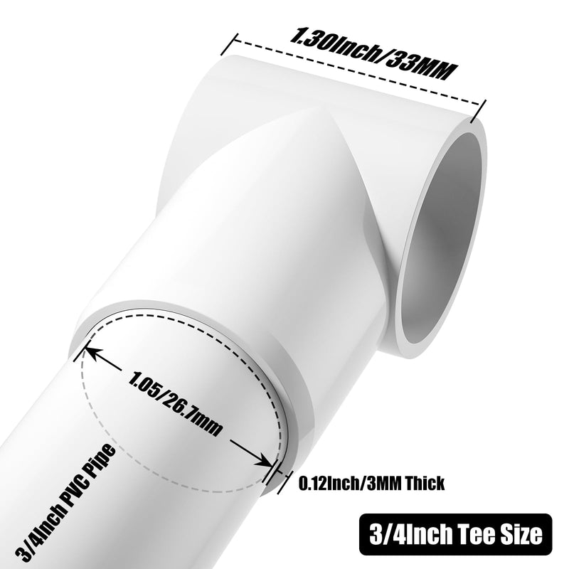 [Australia - AusPower] - EPHECH 3/4" Adjustable PVC Fittings 3 Way, 18PCS Furniture Grade PVC Pipe Connector, 3/4Inch Slip Sling Tee PVC Fitting for DIY PVC Structure and Frame, Build PVC Furniture, Garden Shelf Greenhouse 