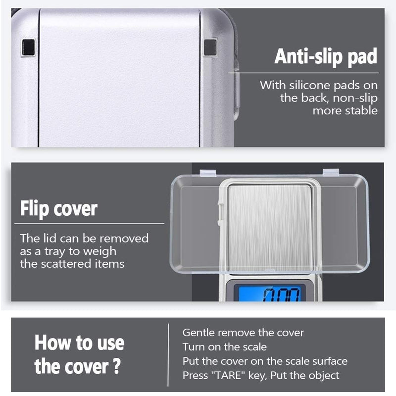 [Australia - AusPower] - Digital Pocket Scale, 500g Capacity High Precision Balance of 0.01g, Mini Electronic Grams Reloading Weight Scale, Food Scale, Jewelry Gem Scale, Kitchen Scale, Weed Scale (2PCS) 
