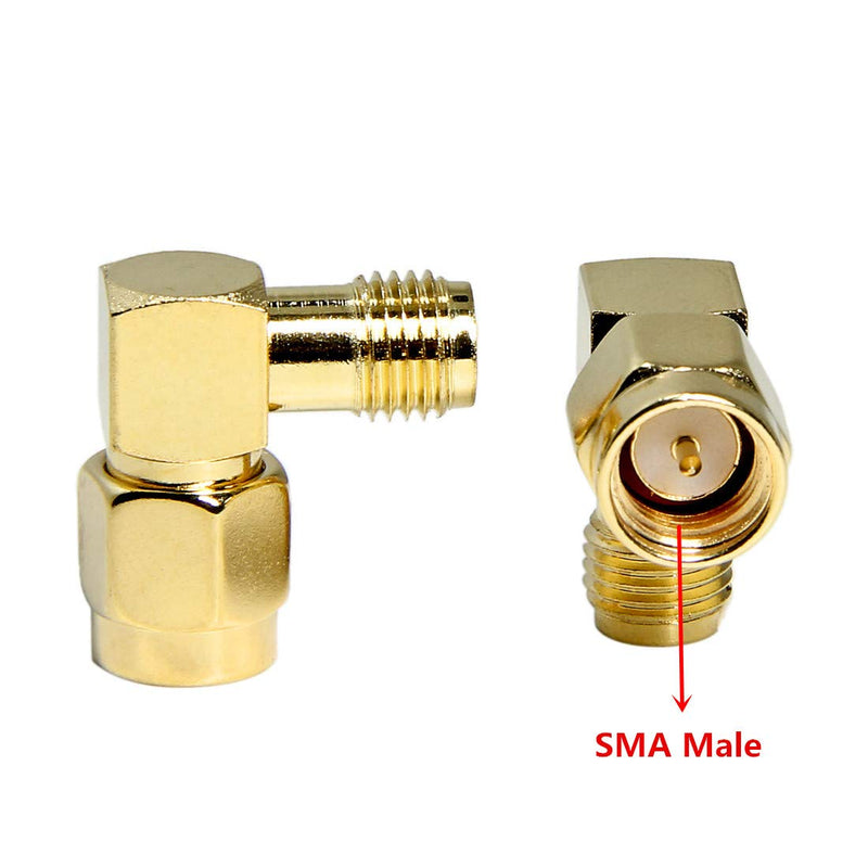 [Australia - AusPower] - SMA Right Angle, SMA Male to SMA Female Adapter Connector 90 Degree Elbow 20-Pack for FPV Goggles, Transmitter, VTX Antenna, Radio 