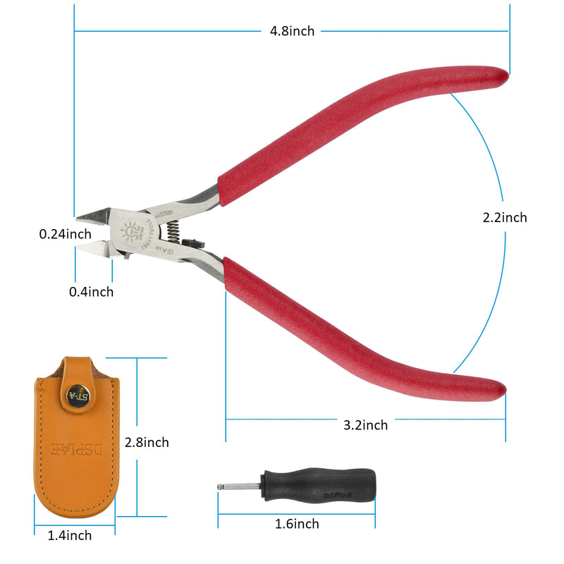 [Australia - AusPower] - Newtall ST-A 3.0 Single Blade Nipper for Cutting Plastic Models, such as the Assembly of Gundam Models, Plastic Model Cutter with Sharp Single Edge Blade and Leather Cover 