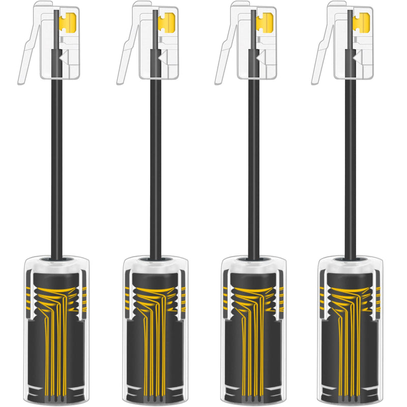 [Australia - AusPower] - NECABLES 4Pack Phone Cord Detangler for Landline Telephone Cord Detangler Handset Cord Detangler Swivel Cord RJ9 4P4C Male to Female for Desk Phone Black Black 4 pcs 