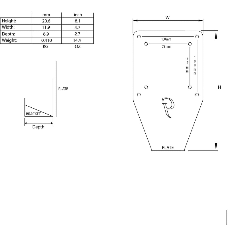 [Australia - AusPower] - Gladiator Joe Monitor VESA Arm/Mount Adapter Bracket Compatible with HP Pavilion 2011x 2011s 2011xi 2211f 2211x 2311cm 2311f 2311x 2311xi 2311gt 2511x 2711x 2310e 2310ei - Made in North America Black 