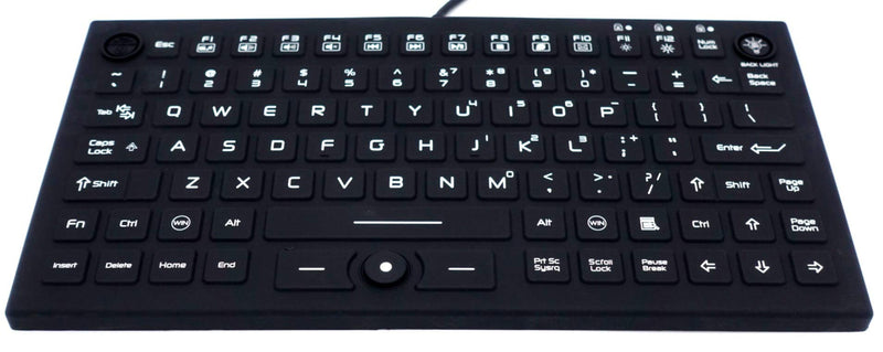 [Australia - AusPower] - DSI Compact LED Backlit Keyboard with Integrated Mouse Button IP68 Waterproof Silicone IKB850BL 