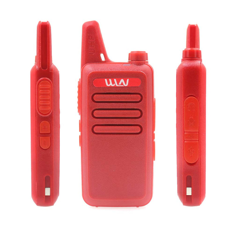 [Australia - AusPower] - Mini Hand-held 2 Way Radio WLN KD-C1 Portable Walkie Talkie UHF400-470MHz Red Color+ Desktop Charger 