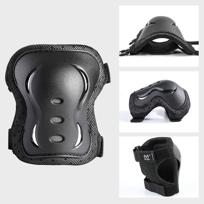 [Australia - AusPower] - boruizhen Kids & Adult/Youth Knee and Elbow Pads with Wrist Guards 3 in 1 Protective Gear Set for Skateboarding Cycling BMX Bike Scooter Skating Rollerblading Riding Black Small (3-7 years) 