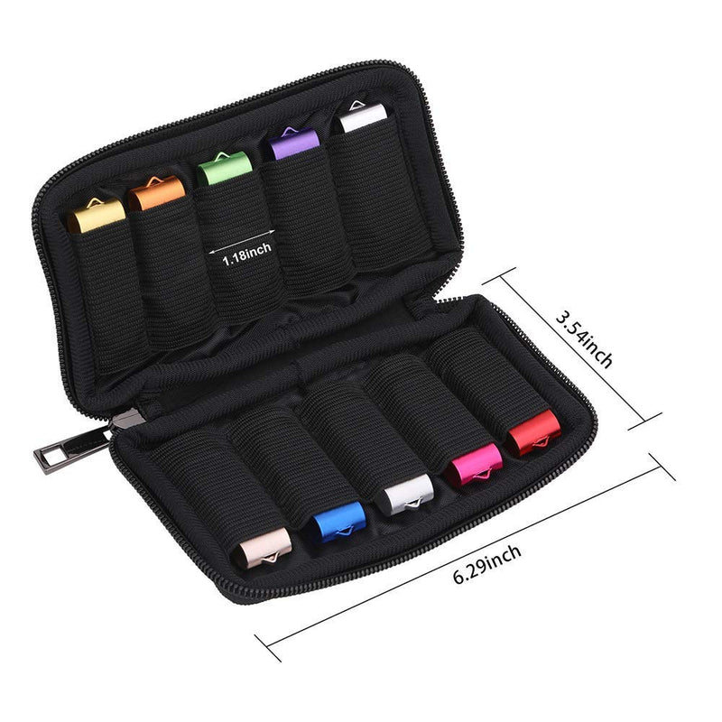 [Australia - AusPower] - USB Flash Drive Case - Vellgo Soft Material Thumb Drive Holder case, USB Drive Holder Organizer, Portable Electronic Accessories Bag for USB Memory Stick with 10 Slots 