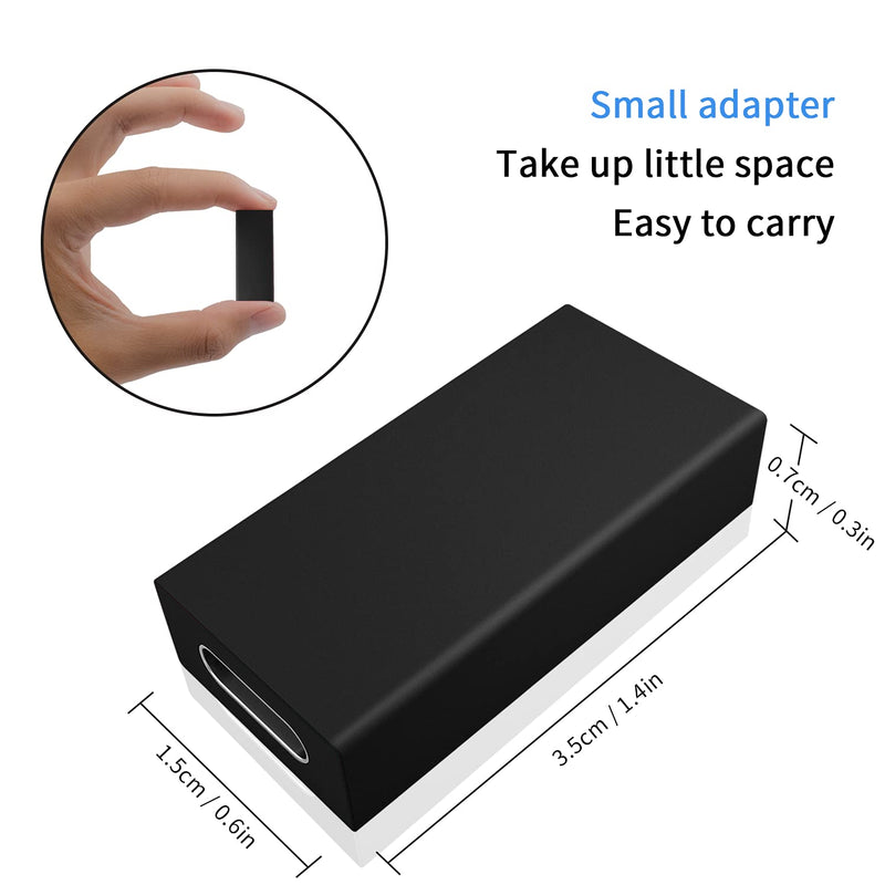 [Australia - AusPower] - Duttek USB C to USB 3.0 Adapter, USB to USB C Adapter, USB 3.1 USB 3.0 Female to USB C Female Adapter Connector Compatible with iPhone 11,Google Pixel, Huawei etc 2 Pack (Black) Black 