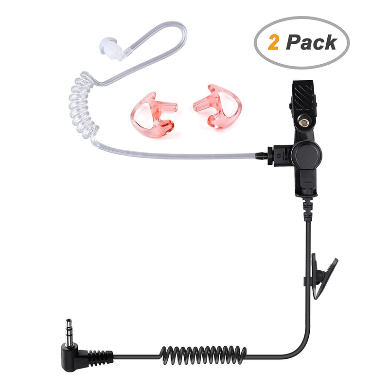 [Australia - AusPower] - COMMIXC (2 Pack) Walkie Talkie Earpiece Listen Only, 3.5mm 1-Pin Acoustic Tube Surveillance Headset for Two Way Radio and Speaker Mic 