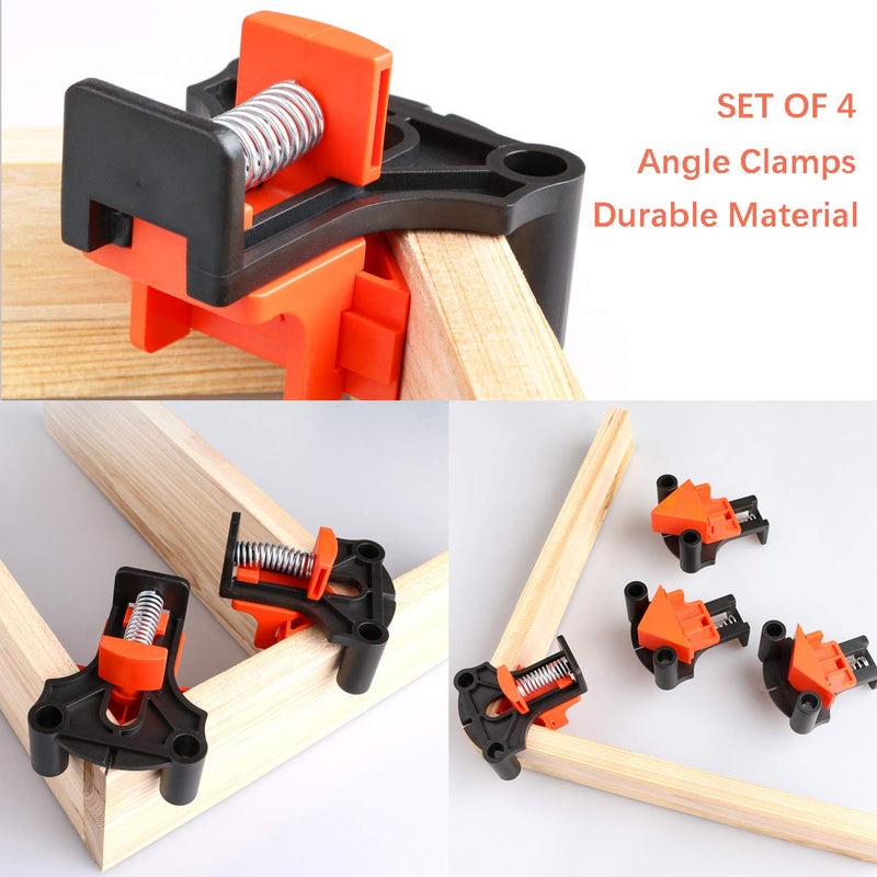 [Australia - AusPower] - Corner Clamps for Woodworking Set of 4, 60 120 90 Degree Right Angle Clamp Jig Kit for Picture Frame Welding Drilling Drawer Carpentry, Adjustable Swing Quick Clamping Squares Corner Mate DIY Tool 