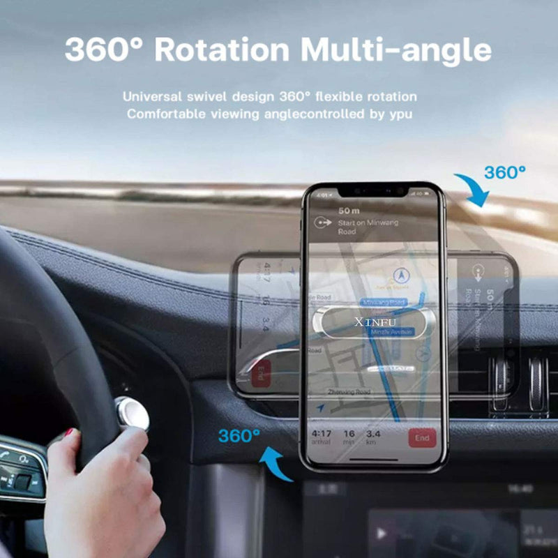 [Australia - AusPower] - XINFU　Mini Magnetic Car Mount Phone Holder　2 Pack　360 Rotation Strong Magnet Cell Phone Holder for car Dashboard Magnetic Mobile Phone car Mount with iPhone 12 11 pro XS max se 8 10 9 Samsung s21 s20 