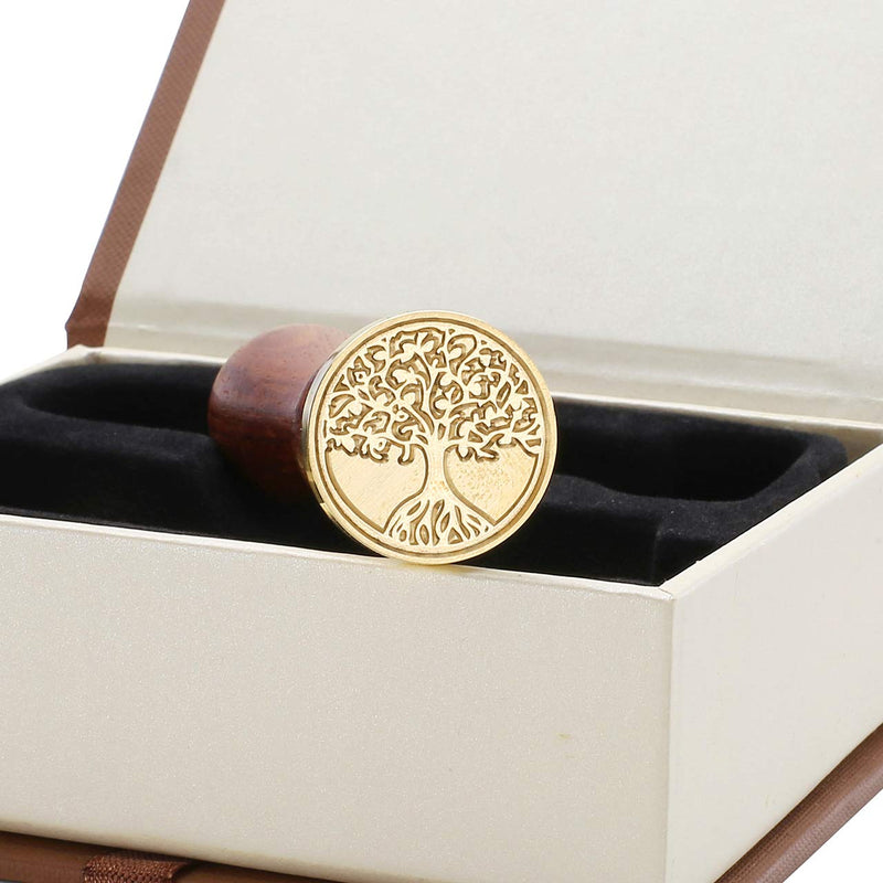 [Australia - AusPower] - Wax Seal Stamp Set,Yoption 6 Pieces Plant Series Sealing Wax Stamp Heads + 1 Wooden Hilt, Vintage Seal Wax Stamp Kit with Gift Box (Sunflower+Tree of Life+Bee+with Love+Rosemary+Leaves) Botanical Set 