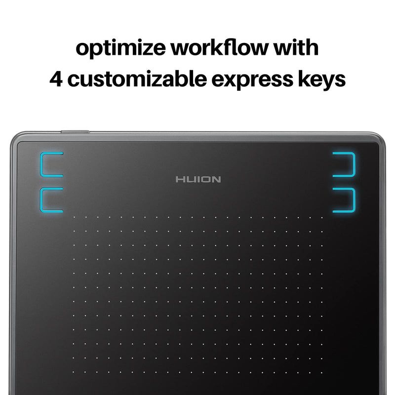 [Australia - AusPower] - HUION Inspiroy H430P OSU Graphic Drawing Tablet with Battery-Free Stylus 4 Press Keys, Compatible with Android, Linux, Windows and Mac 