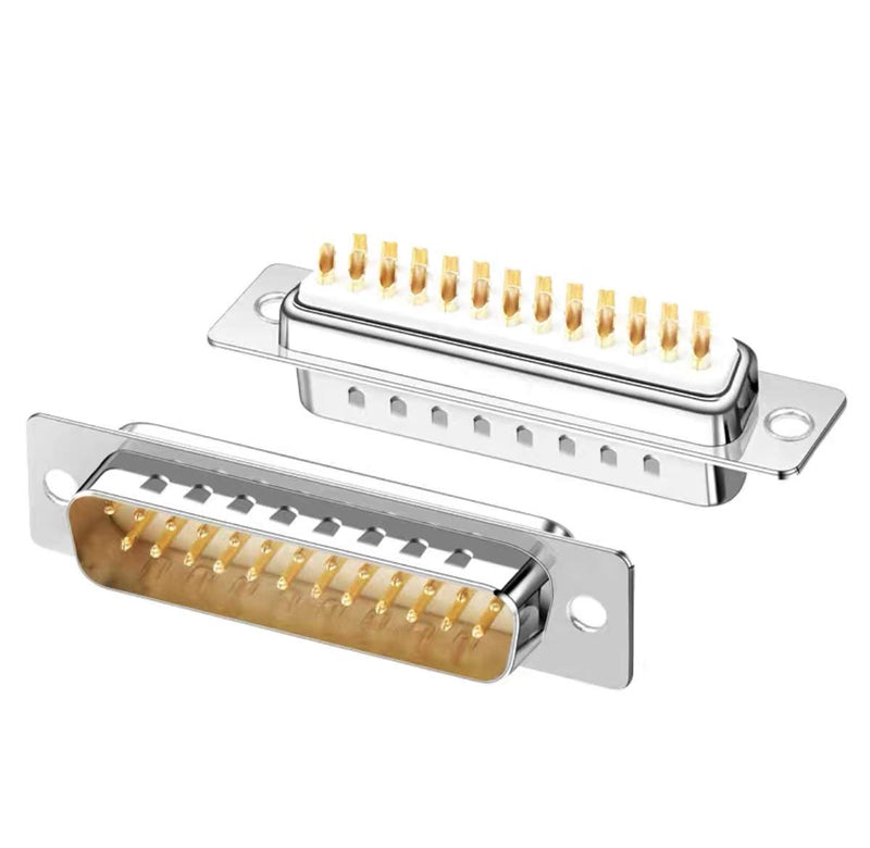 [Australia - AusPower] - Jienk 10PCS DB25 RS232 D-SUB Serial Solder Cup Connectors, Gold Plated Joints RS232 Serial Port 25 Pin D Sub Couplers 