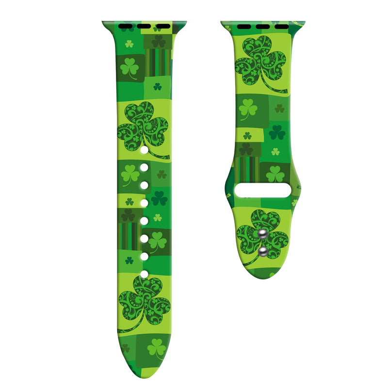 [Australia - AusPower] - St. Patricks Day Watch Bands Compatible Apple Watch 38mm 40mm 42mm 44mm 45mm for Women Men, Adjustable Smart Watch Band Soft Silicone Wristbands Replacment Strap for Watch Series 7 6 5 4 3 2 1 St. Patrick's Day-4 38mm/40mm/41mm 