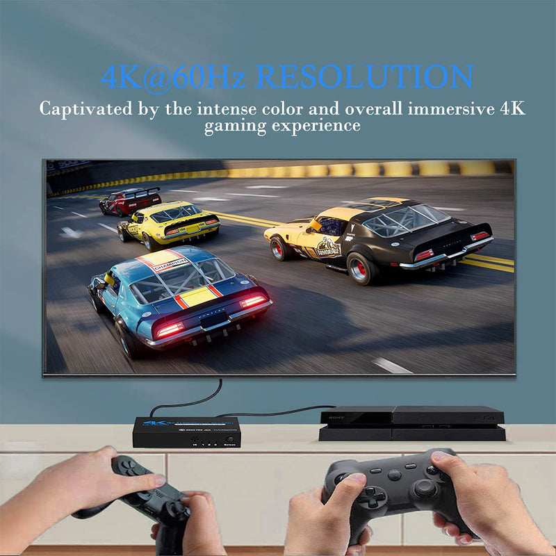 [Australia - AusPower] - HDMI Switch 4K@60Hz, 3 Port HDMI Switch 3 in 1 Out with IR Remote Control, Support 4K, 3D, 1080P, HDMI 1.4b, HDCP 2.2, Ultra HD for HDTV, PS4/5, Game Consoles etc 