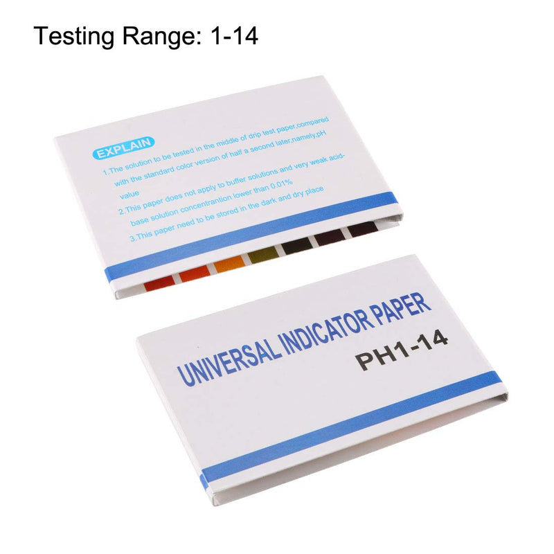 [Australia - AusPower] - uxcell PH Test Strips 1-14 Indicator Paper Lab Litmus Tester 80in1 Kit for Water Food Pool Aquarium Testing Alkaline Acid 2pcs 