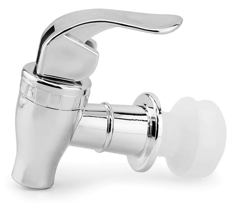 [Australia - AusPower] - Cornucopia Push Style Spigots for Beverage Dispenser Carafes (2-Pack), Replacement Lever Pour Spouts for Beverage Dispenser, Chrome Design Lock Open Style 2 