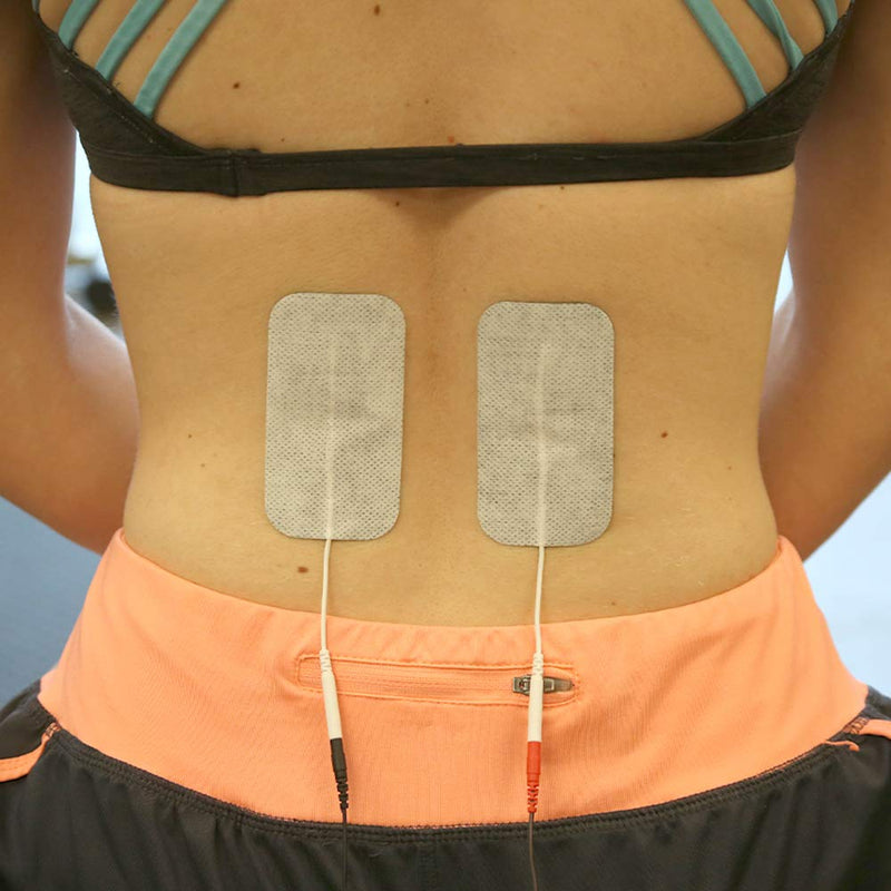 [Australia - AusPower] - reserv 2" x 4" Rectangle Premium Re-Usable Self Adhesive Electrode Pads for TENS/EMS Unit, Fabric Backed Pads with Premium Gel (White Cloth and Latex Free)(16 Electrodes) 16 Count (Pack of 1) 