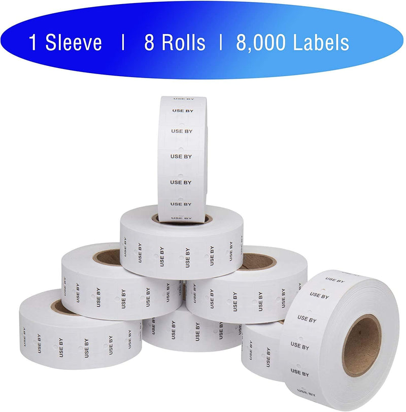 [Australia - AusPower] - Perco"USE by" 1 Line Labels - 1 Sleeve, 8,000 USE by Labels for Perco 1 Line Date Guns 1- Sleeve White 