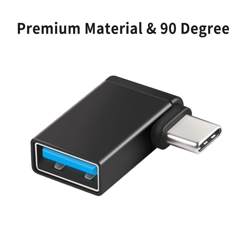 [Australia - AusPower] - Right Angle USB C to USB Adapter(3-Pack),UseBean Aluminum 90 Degree USB-C to USB 3.0 Converter,Thunderbolt 3 to USB A Female Connector,Type C OTG for MacBook Pro 2020, iPad Pro,Samsung Notebook 9 
