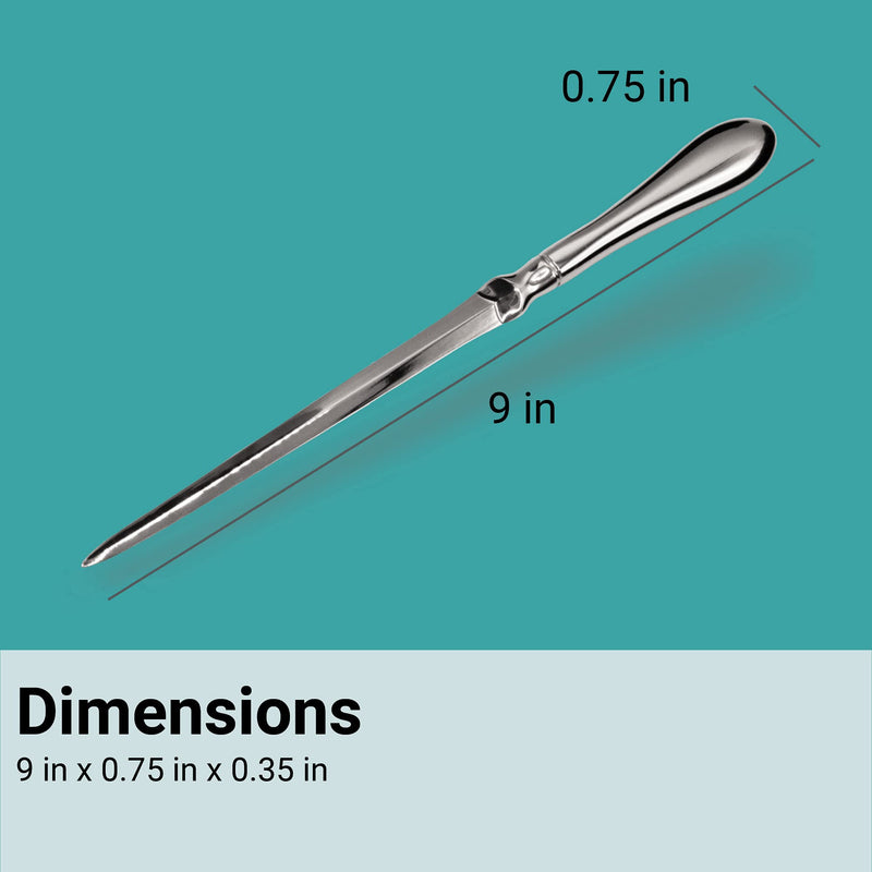 [Australia - AusPower] - Uncommon Desks Silver Letter Opener Knife - Smooth Metal Plated Envelope Opener - Ergonomic Rounded Handle for Comfort - Home and Office Mail Supplies - 2 Pack 