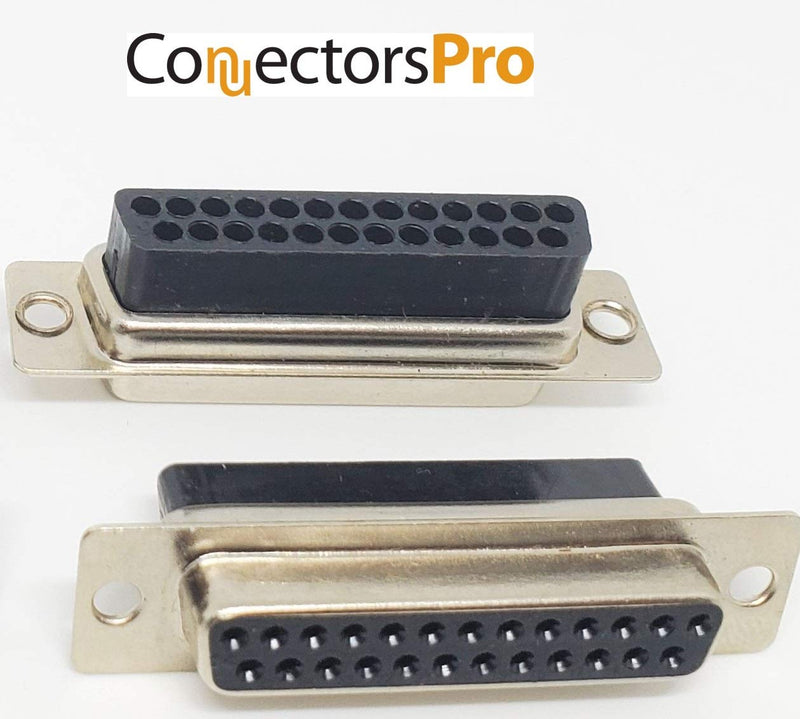 [Australia - AusPower] - Connectors Pro 4 Sets Crimp Type DB25 Female + Plastic Hoods + Pins Set, D-Sub 25P Female Crimp Connector, Pin & Hood Kit (4 DB25 Female + 4 Hoods + 100 Pins) 