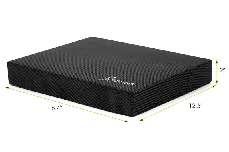 [Australia - AusPower] - ProsourceFit Exercise Balance Pad, Non-Slip Cushioned Foam Mat & Knee Pad for Fitness and Stability Training, Yoga, Physical Therapy 15"x12" Black 15 x 12 