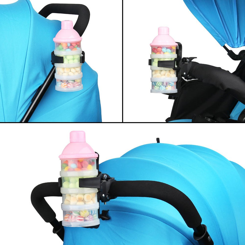 [Australia - AusPower] - Accmor Bike Water Bottle Holder No Screws, Universal Bike Cup Holder, 360 Degree Rotating Bike Water Bottle Cage, Water Bottle Holder for Bike Stroller Walker, 2 Pack Black 