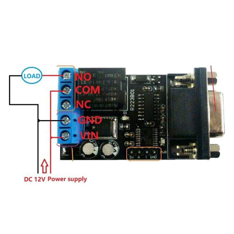 [Australia - AusPower] - DC 12V 1 Channel RS232 Delay Relay Module, RS232 Delay Relay Module 1 Channel Serial Port UART Multifunctional DC12V R223B01 