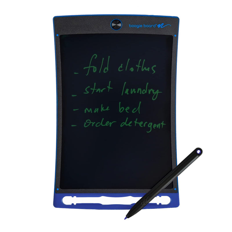 [Australia - AusPower] - Boogie Board Jot Reusable Writing Tablet with Nylon Protective Sleeve - Includes 8.5 in LCD Writing Tablet with Built in Magnets and Kickstand, Instant Erase, and Stylus Pen, Blue 