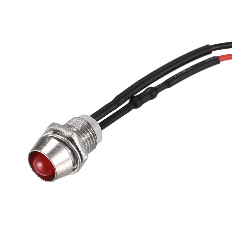 [Australia - AusPower] - uxcell LED Indicator Light AC/DC 12V 8mm Panel Mount Metal Shell Red Yellow Blue Green White 10Pcs 