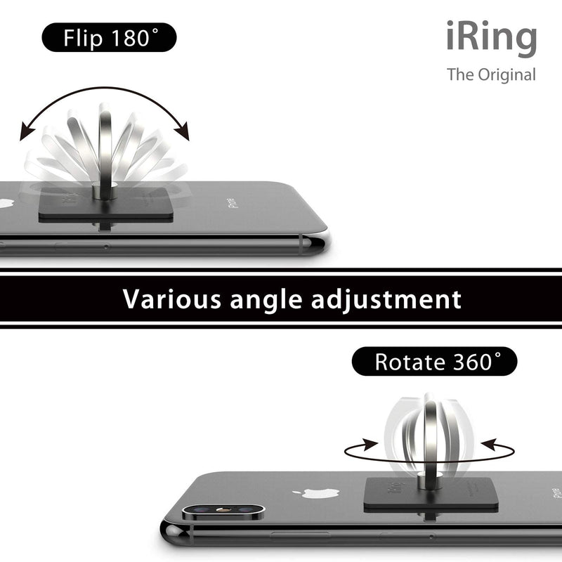 [Australia - AusPower] - iRing Original, Made in Korea, Phone Ring Holder, Cell Phone Grip Stand, Compatible with iPhone, Galaxy, and Other Smartphones.(Matt Black) Matt Black 