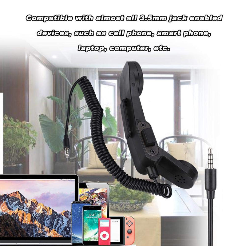 [Australia - AusPower] - Lazmin Radio Microphone, 3.5 mm Outdoor Military Radio Microphone Handheld Speaker Audio Jack for Cell Phone, Smart Phone, Laptop, Computer 