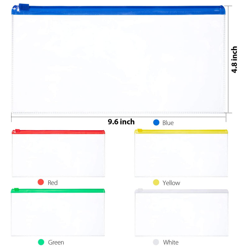 [Australia - AusPower] - 50 Pieces Zip Plastic Envelopes File Bag Bill Bag Pencil Case Letter Size (5 Colors) 