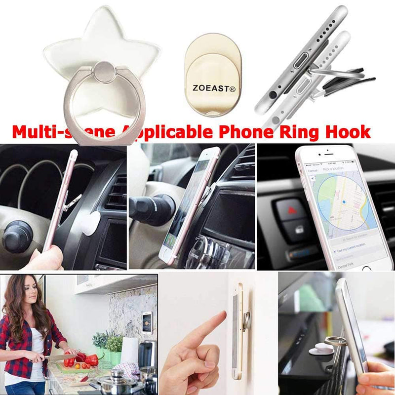 [Australia - AusPower] - ZOEAST(TM) Phone Ring Grip Transparent Pentagram Pentacle Star Universal 360° Adjustable Holder Case Stand Stent Mount Kickstand Compatible with iPhone Samsung Galaxy Android Pad Tablet (Star) 