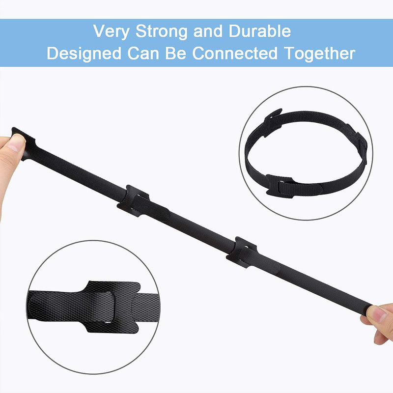 [Australia - AusPower] - 60PCS 6 Inches Reusable Cable Ties, Newlan Adjustable Cord Straps, Cable Organizer, Cord Wrap and Hook Loop Cords Management - Black 