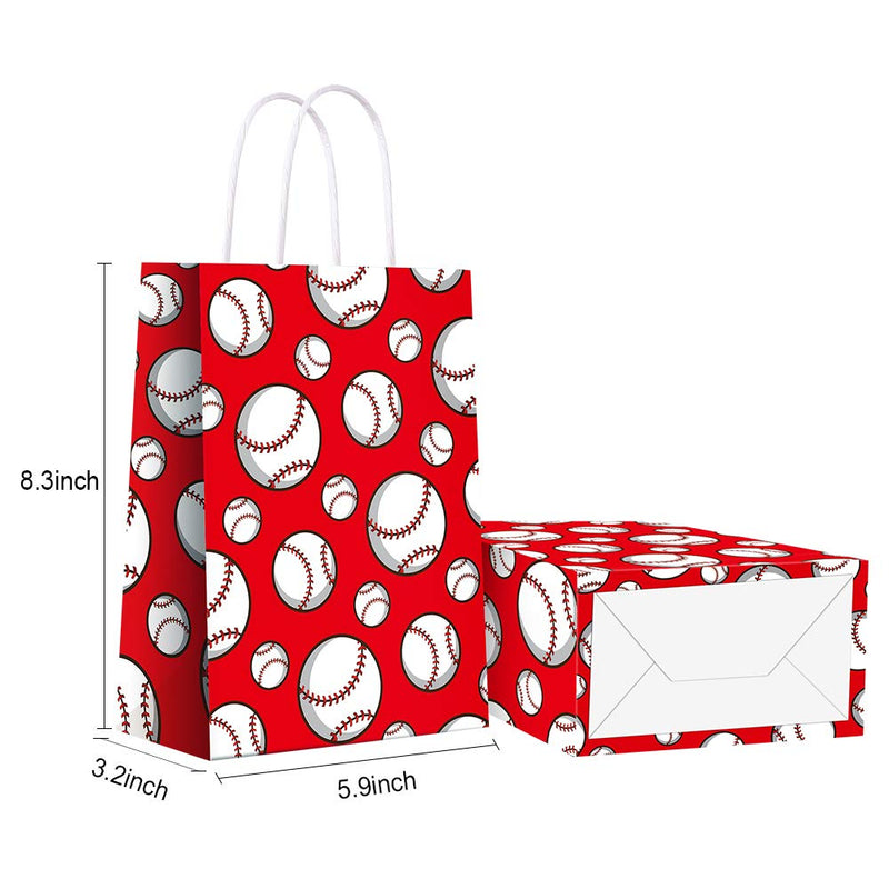 [Australia - AusPower] - Baseball Bag, Baseball Print Paper Bags for Baseball Party Supplies Party Decorations- Baseball Party Bags Party Favor Goody Treat Candy Gift Bags for Kids Adults Birthday Party Decor- 16 PCS 