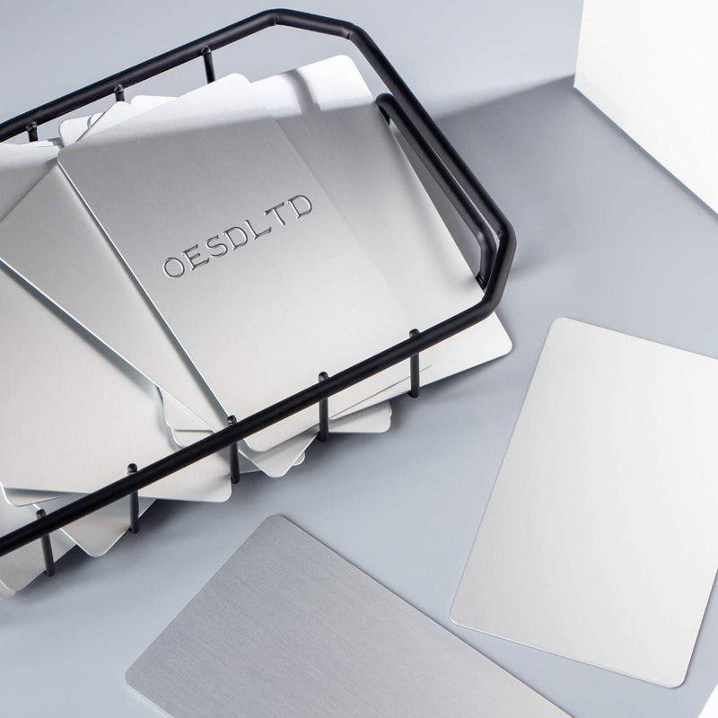 [Australia - AusPower] - Thick Aluminum Metal Business Cards Anodized Aluminum 86 X 54 X 0.8mm 15 pcs Include Protector Sleeves (silver) silver 