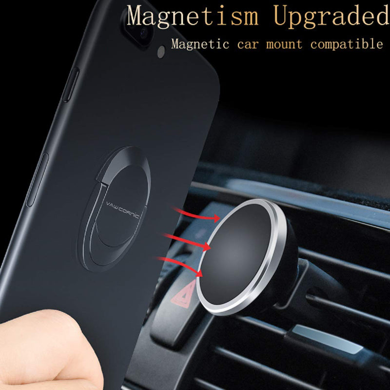 [Australia - AusPower] - VAWcornic Cell Phone Ring Holder Phone Grip, 360 X 120 Degree Rotation Ultra Thin Finger Ring Kickstand for Magnetic Car Mount Compatible with Cellphone, Tablet, Kindle, Switch Lite and More 