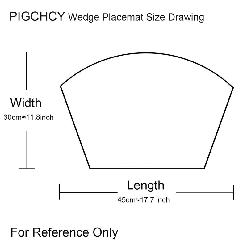 [Australia - AusPower] - pigchcy Wedge Shaped Placemats for Dining Table Cross-Weave Washable Vinyl Placemat Heat Resistant Round Table Mats Set of 4 (Teal Blue) 4pcs 12"x18" Bamboos: Aquamarine Blue 